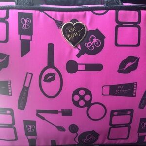 Betsey Johnson Pink/Black Makeup Print Tote